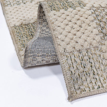 Katoenen lopers - Flair Rugs katoenen loper Muted Checkerboard Groen - Vloerkledenloods