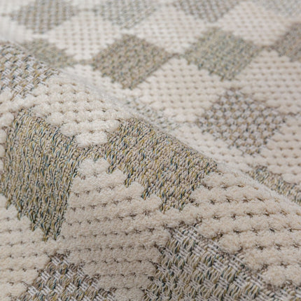 Katoenen lopers - Flair Rugs katoenen loper Muted Checkerboard Groen - Vloerkledenloods