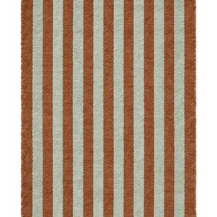 Katoenen Lopers - Lorena Canals Cabana Lines katoenen loper Stripes Blue Sage/Toffe - Vloerkledenloods