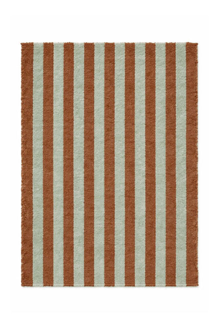 Katoenen Lopers - Lorena Canals Cabana Lines katoenen loper Stripes Blue Sage/Toffe - Vloerkledenloods