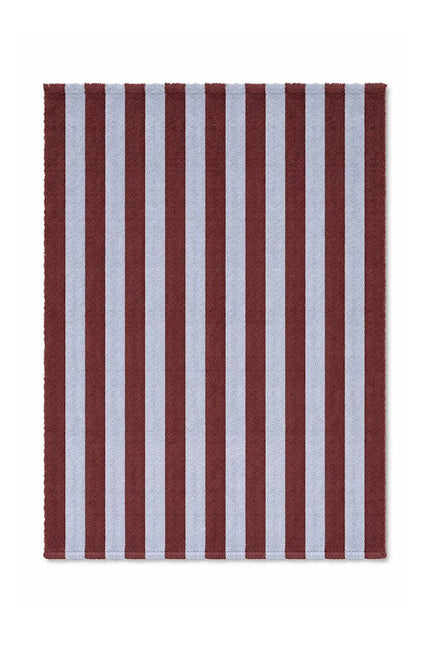 Katoenen Lopers - Lorena Canals Cabana Lines katoenen loper Stripes Marsala/Anil - Vloerkledenloods