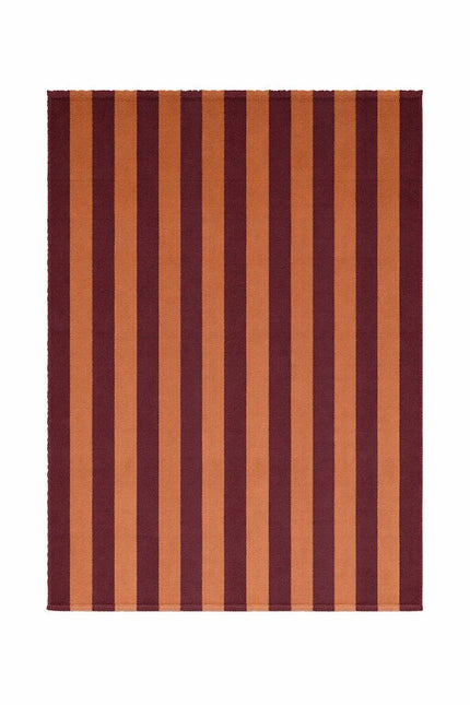 Katoenen Lopers - Lorena Canals Cabana Lines katoenen loper Stripes Terracota/Marsala - Vloerkledenloods