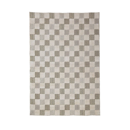 Katoenen vloerkleden - Flair Rugs katoenen vloerkleed Muted Checkerboard Groen - Vloerkledenloods