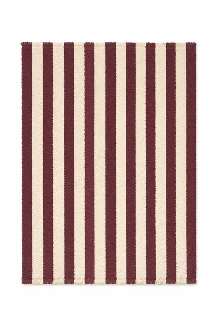 Katoenen Vloerkleden - Lorena Canals Cabana Lines katoenen vloerkleed Stripes Naturel/Marsala - Vloerkledenloods