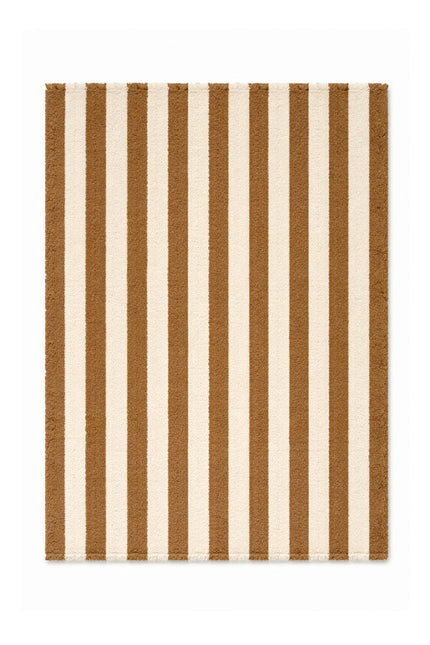 Katoenen Vloerkleden - Lorena Canals Cabana Lines katoenen vloerkleed Stripes Naturel/Ochre - Vloerkledenloods