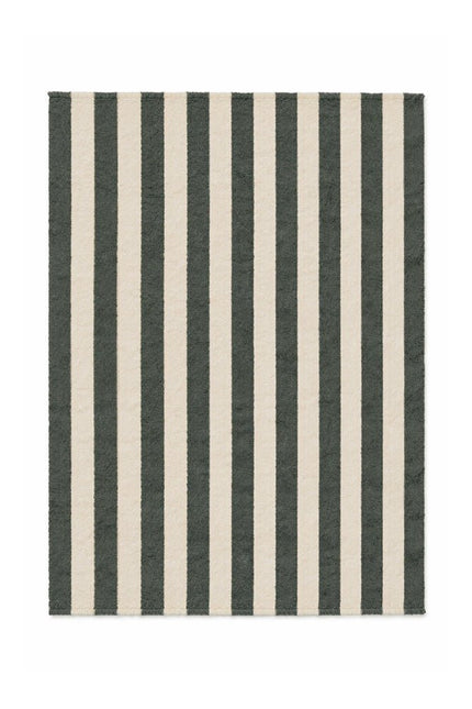 Katoenen Vloerkleden - Lorena Canals Cabana Lines katoenen vloerkleed Stripes Naturel/Terrazzo Green - Vloerkledenloods