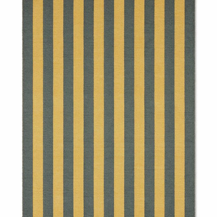 Katoenen Vloerkleden - Lorena Canals Cabana Lines katoenen vloerkleed Stripes Terrazzo Green/Dark Honey - Vloerkledenloods