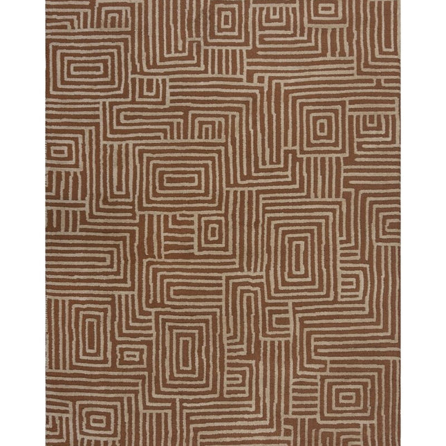 Moderne vloerkleden - Flair Rugs vloerkleed Kylo Circular Knit Terracotta - Vloerkledenloods