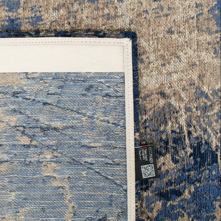 Moderne vloerkleden - In - en outdoor vloerkleed Cracks Abyss Blue 8629 - Louis de Poortere - Vloerkledenloods