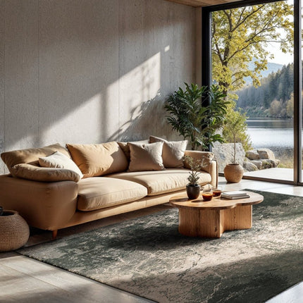 Moderne vloerkleden - In - en outdoor vloerkleed Cracks Dark Pine 8723 - Louis de Poortere - Vloerkledenloods