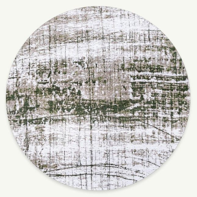 Moderne vloerkleden - Rond in - en outdoor vloerkleed Griff Central Green 9797 - Louis de Poortere - Vloerkledenloods