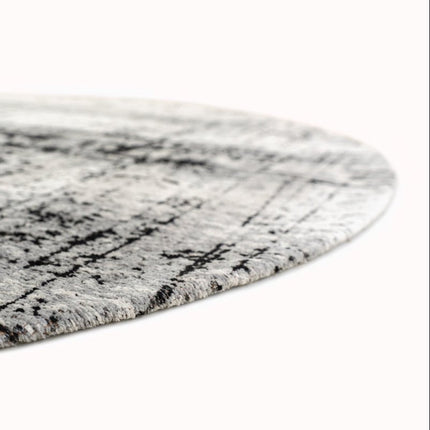 Moderne vloerkleden - Rond in - en outdoor vloerkleed Griff Metro Black en White 8926 - Louis de Poortere - Vloerkledenloods