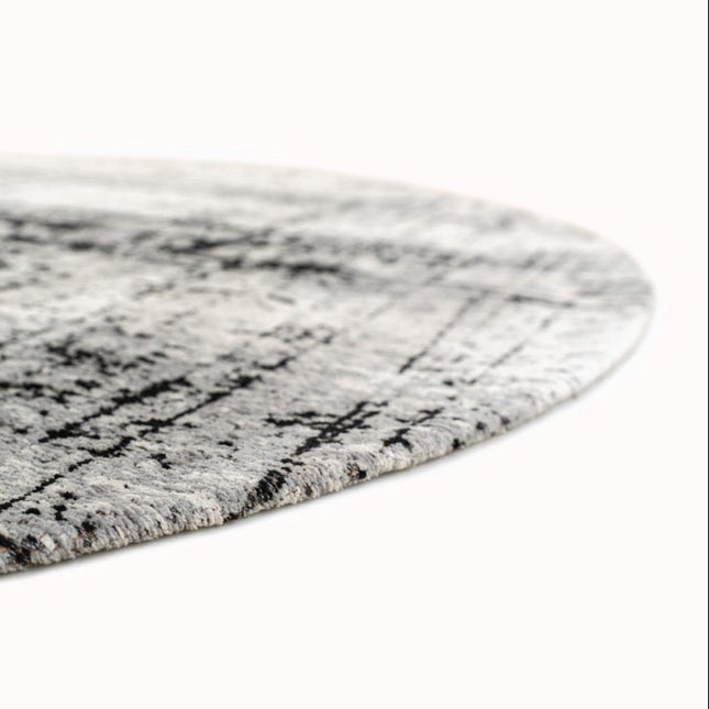 Moderne vloerkleden - Rond in - en outdoor vloerkleed Griff Metro Black en White 8926 - Louis de Poortere - Vloerkledenloods
