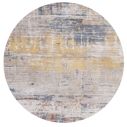 Moderne vloerkleden - Rond vloerkleed Streaks Long Island Blue 8718 - Louis De Poortere - Vloerkledenloods