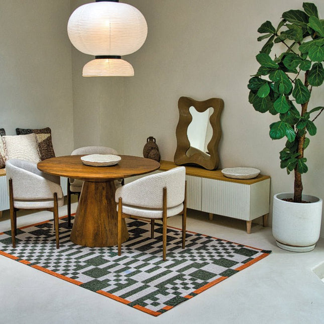 Moderne vloerkleden - Vloerkleed Chess Deep Green 9339 - Louis De Poortere - Vloerkledenloods
