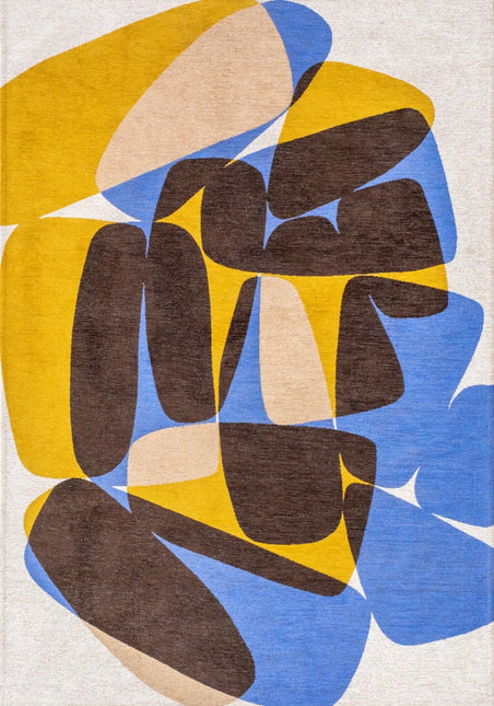 Moderne vloerkleden - Vloerkleed Stones Sunny Blue 2085 - Louis De Poortere - Vloerkledenloods