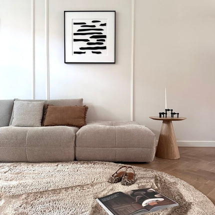 Organisch hoogpolig vloerkleed Odelia bruin/taupe - Interieur05 - Vloerkledenloods