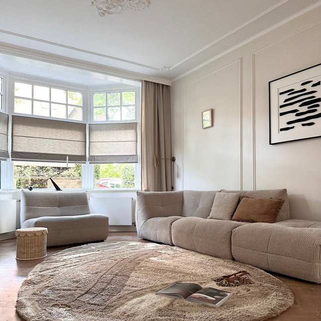 Organisch hoogpolig vloerkleed Odelia bruin/taupe - Interieur05 - Vloerkledenloods