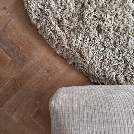 Organisch Hoogpolig Vloerkleed Pilo Beige Polyester Interieur05 - Vloerkledenloods
