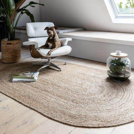 Ovaal vloerkleed Jute Naturel - Vloerkledenloods