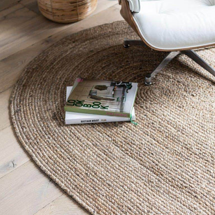 Ovaal vloerkleed Jute Naturel - Vloerkledenloods