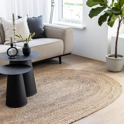 Ovaal vloerkleed Jute Naturel - Vloerkledenloods