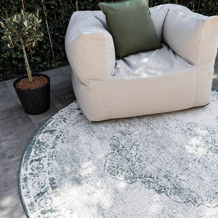 Rond Buiten vloerkleed sage - Groen - dubbelzijdig - EVA Interior - Vloerkledenloods