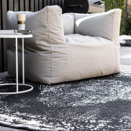 Rond Buiten vloerkleed sage - Zwart - dubbelzijdig - EVA Interior - Vloerkledenloods