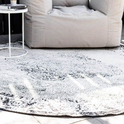 Rond Buiten vloerkleed sage - Zwart - dubbelzijdig - EVA Interior - Vloerkledenloods
