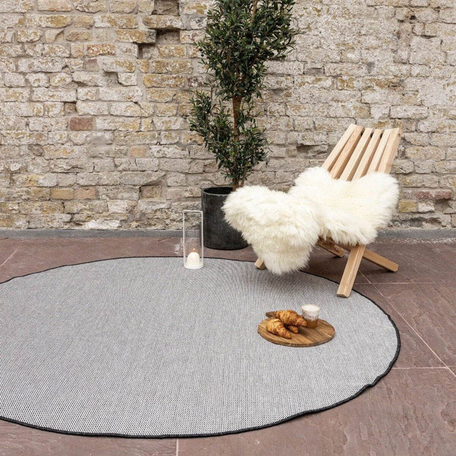 Rond Buitenkleed Mono - Zwart/Wit - Dubbelzijdig - EVA Interior - Vloerkledenloods