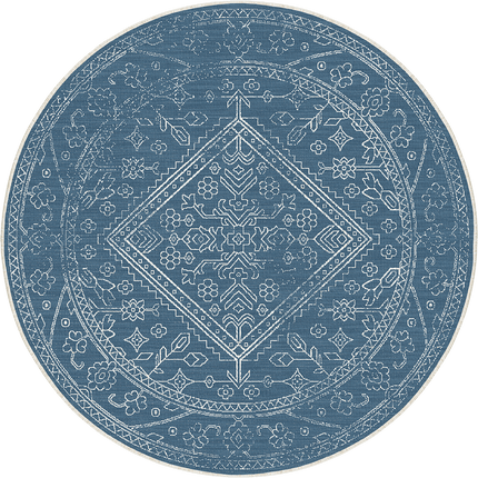 Rond buitenkleed Nova blauw - Interieur05 - Vloerkledenloods