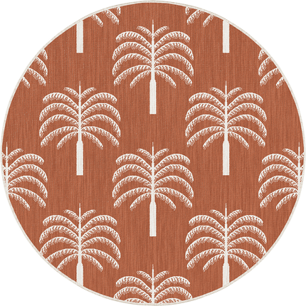 Rond buitenkleed Oase roest - Interieur05 - Vloerkledenloods