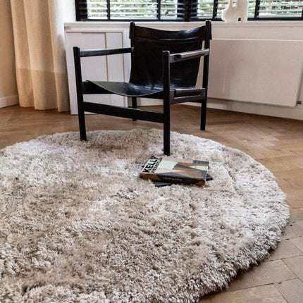 Rond Hoogpolig vloerkleed Fender wit/creme - Vloerkledenloods