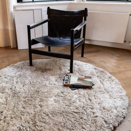 Rond Hoogpolig vloerkleed Fender wit/creme - Vloerkledenloods