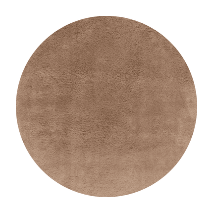 Rond hoogpolig vloerkleed Furr bruin - Interieur05 - Vloerkledenloods