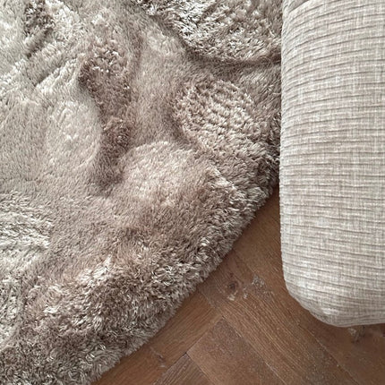 Rond hoogpolig vloerkleed Odelia stone - Interieur05 - Vloerkledenloods