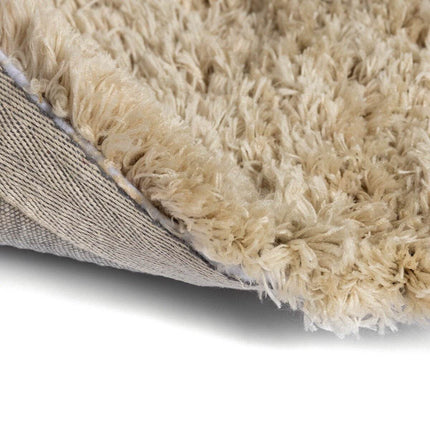 Rond Hoogpolig Vloerkleed Pilo Beige Polyester Interieur05 - Vloerkledenloods