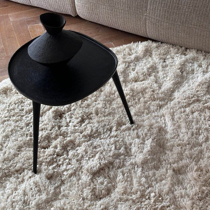 Rond Hoogpolig Vloerkleed Pilo Ivoor Wit Polyester Interieur05 - Vloerkledenloods
