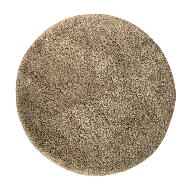 Rond hoogpolig vloerkleed Pilo taupe polyester Interieur05 - Vloerkledenloods