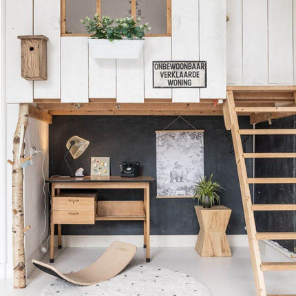 Rond Kindervloerkleed hoogpolig Cream/Zwart - Dots - Vloerkledenloods