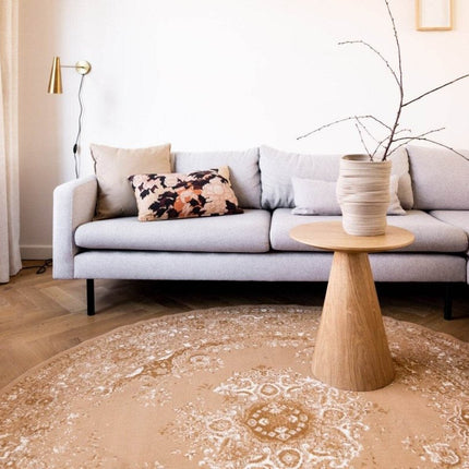Rond Vintage Vloerkleed Keshan Cognac/Bruin - Vloerkledenloods
