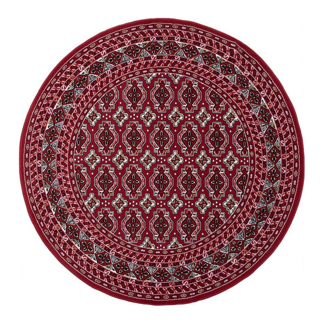 Rond vintage vloerkleed Marad Rood Interieur 05 - Vloerkledenloods