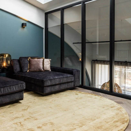 Rond Vloerkleed Felva Viscose Silk Goud - Vloerkledenloods