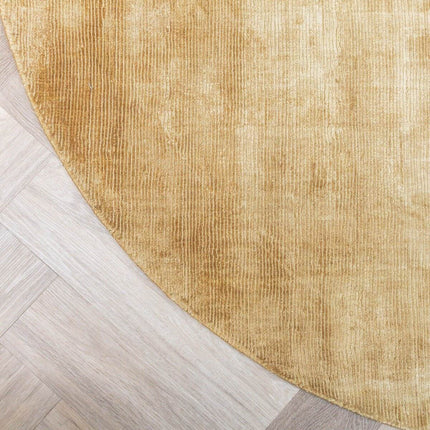Rond Vloerkleed Felva Viscose Silk Goud - Vloerkledenloods