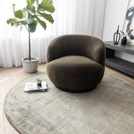 Rond Vloerkleed Felva Viscose Silk Groen - Vloerkledenloods