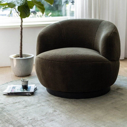 Rond Vloerkleed Felva Viscose Silk Groen - Vloerkledenloods