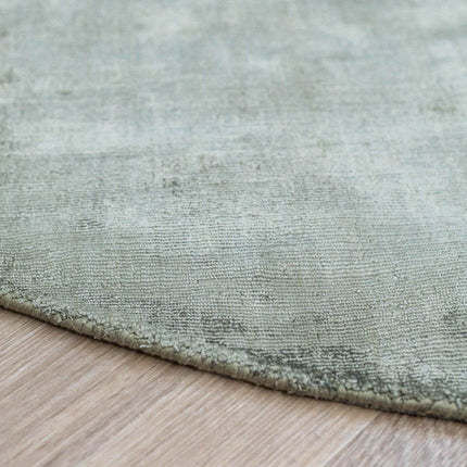 Rond Vloerkleed Felva Viscose Silk Groen - Vloerkledenloods