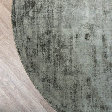 Rond Vloerkleed Felva Viscose Silk Groen - Vloerkledenloods
