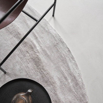 Rond Vloerkleed Felva Viscose Silk Silver - Vloerkledenloods