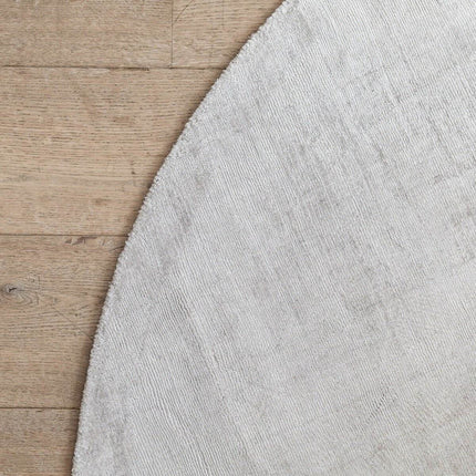 Rond Vloerkleed Felva Viscose Silk Silver - Vloerkledenloods